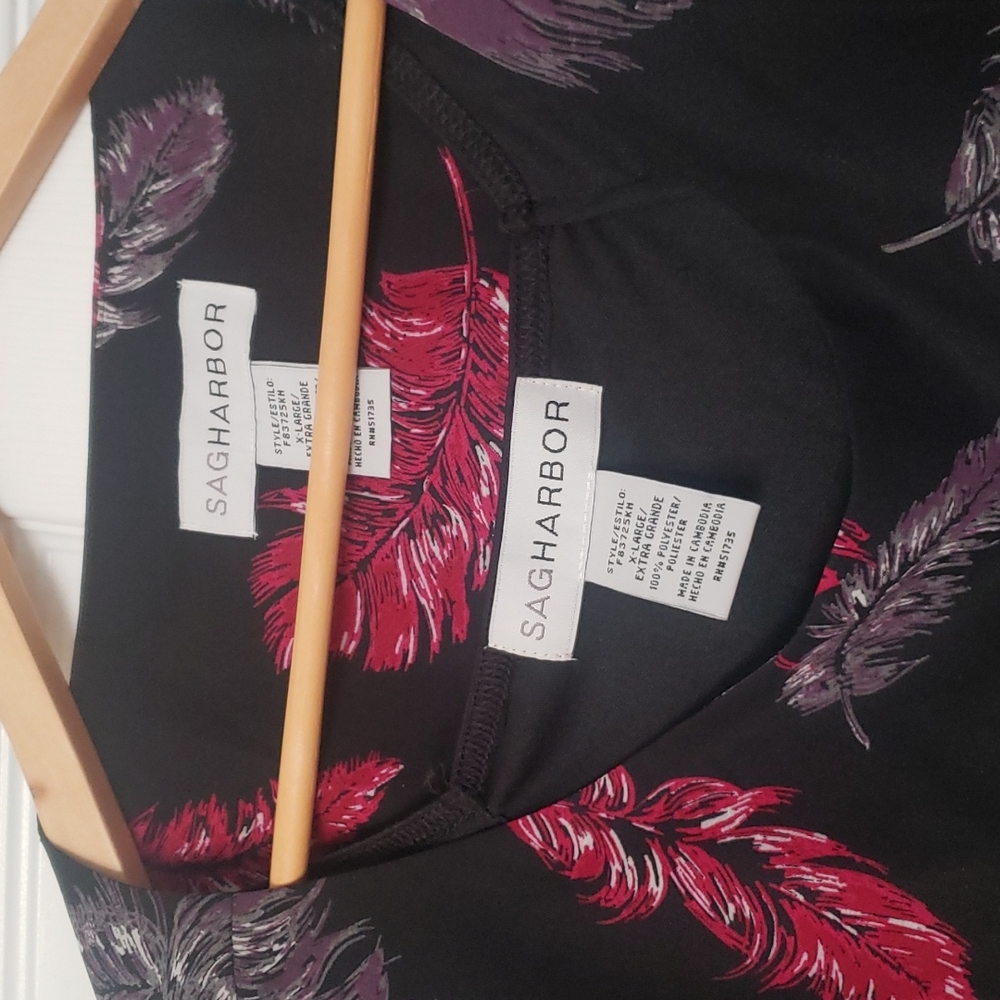 2 Pc Feather Print Sheer Top Set - image 6